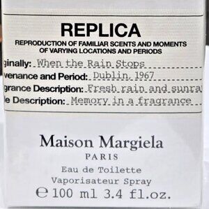 $170 Maison Margiela Replica When the Rain Stops EDT 3.4 oz- Authentic & Sealed